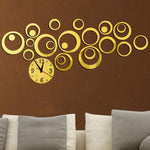Orologio da parete 3D tridimensionale acrilico moda adesivi murali specchio orologio orologio decorativo combinato cerchio fai da te