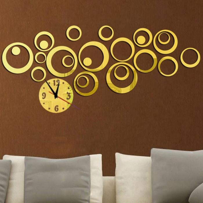 Orologio da parete 3D tridimensionale acrilico moda adesivi murali specchio orologio orologio decorativo combinato cerchio fai da te
