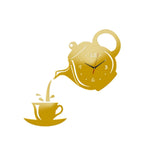 2 pezzi creativo fai da te acrilico tazza di caffè teiera orologio da parete 3D decorativo orologi da parete da cucina soggiorno sala da pranzo decorazioni per la casa orologio