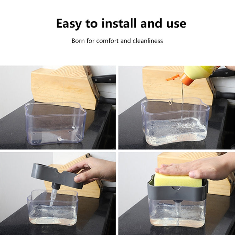 Pressa per dispenser di sapone, detersivo per cucina, pressa per lavaggio, Gray, Silver