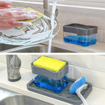 Pressa per dispenser di sapone, detersivo per cucina, pressa per lavaggio, Gray, Silver