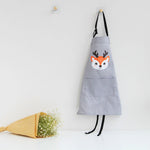 Grembiule genitore-figlio senza maniche in cotone con animali dei cartoni animati, Children Apron S, Adult Apron L