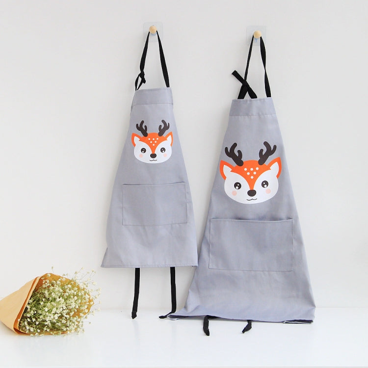 Grembiule genitore-figlio senza maniche in cotone con animali dei cartoni animati, Children Apron S, Adult Apron L