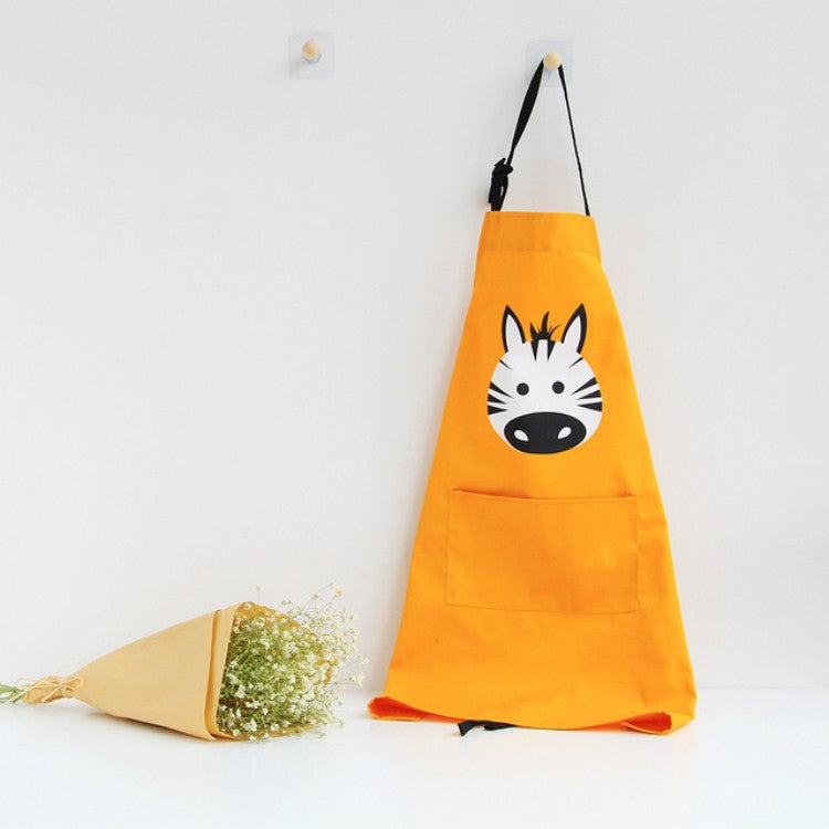 Grembiule genitore-figlio senza maniche in cotone con animali dei cartoni animati, Children Apron S, Adult Apron L