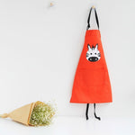 Grembiule genitore-figlio senza maniche in cotone con animali dei cartoni animati, Children Apron S, Adult Apron L