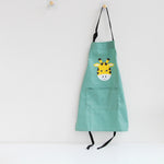 Grembiule genitore-figlio senza maniche in cotone con animali dei cartoni animati, Children Apron S, Adult Apron L