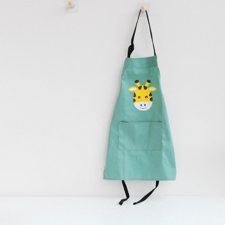 Grembiule genitore-figlio senza maniche in cotone con animali dei cartoni animati, Children Apron S, Adult Apron L