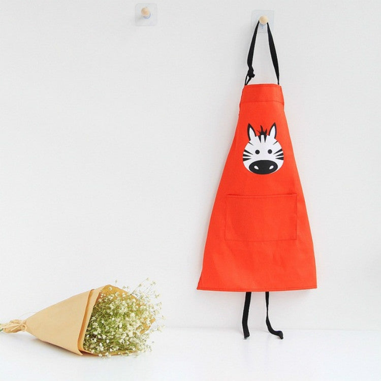 Grembiule genitore-figlio senza maniche in cotone con animali dei cartoni animati, Children Apron S, Adult Apron L