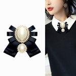 Accessori di abbigliamento con spilla in stoffa con fiocco e fiocco di perle da donna, Pin Buckle Version, Tie Belt Version