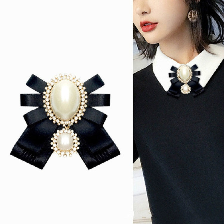 Accessori di abbigliamento con spilla in stoffa con fiocco e fiocco di perle da donna, Pin Buckle Version, Tie Belt Version