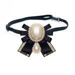 Accessori di abbigliamento con spilla in stoffa con fiocco e fiocco di perle da donna, Pin Buckle Version, Tie Belt Version