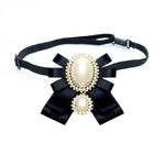Accessori di abbigliamento con spilla in stoffa con fiocco e fiocco di perle da donna, Pin Buckle Version, Tie Belt Version