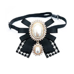Accessori di abbigliamento con spilla in stoffa con fiocco e fiocco di perle da donna, Pin Buckle Version, Tie Belt Version
