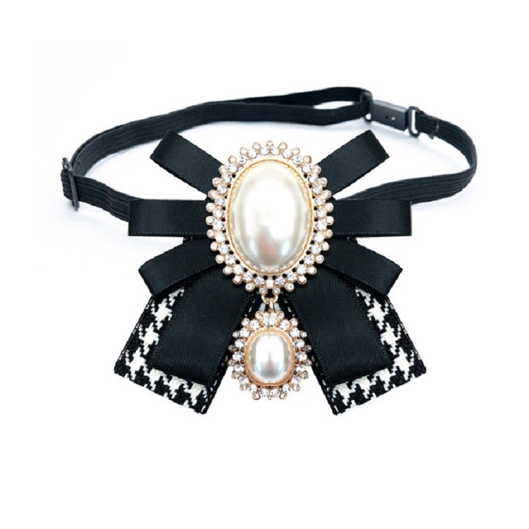 Accessori di abbigliamento con spilla in stoffa con fiocco e fiocco di perle da donna, Pin Buckle Version, Tie Belt Version