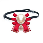 Accessori di abbigliamento con spilla in stoffa con fiocco e fiocco di perle da donna, Pin Buckle Version, Tie Belt Version