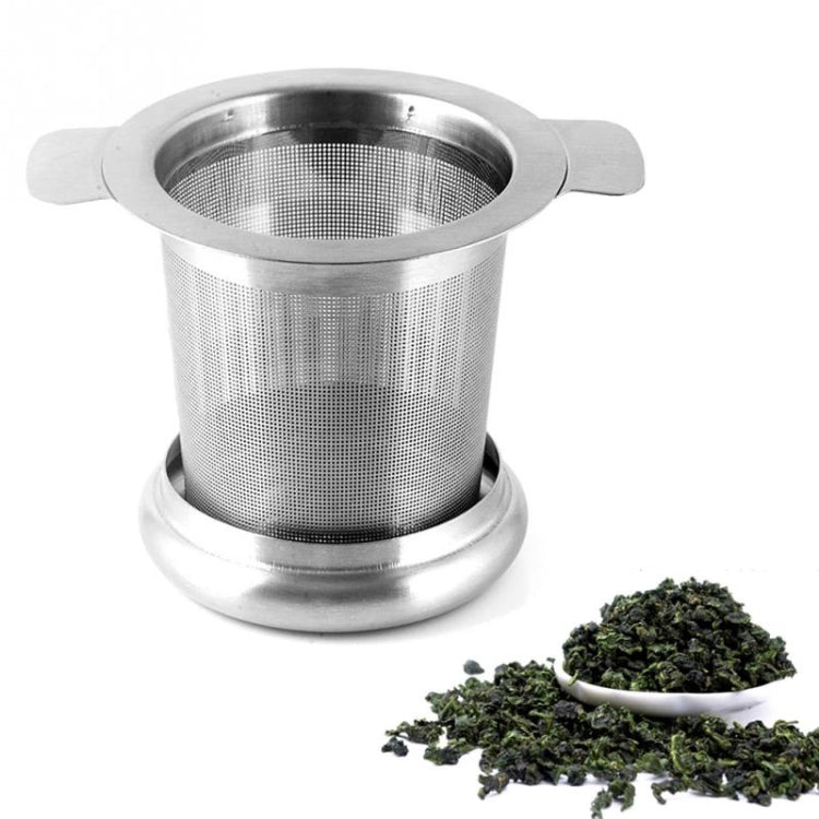 Infusore per il tè in acciaio inossidabile con coperchio come vassoio antigoccia, Stainless Steel Tea Infuser