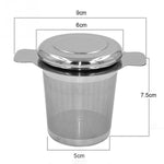 Infusore per tè in acciaio inox con coperchio antigoccia