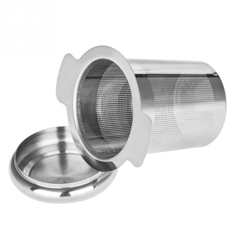 Infusore per il tè in acciaio inossidabile con coperchio come vassoio antigoccia, Stainless Steel Tea Infuser