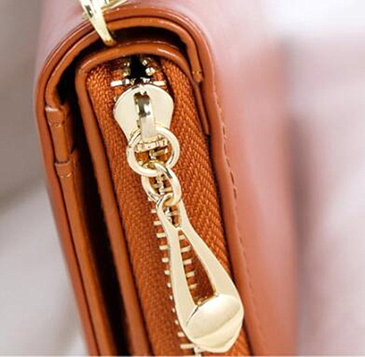 Pochette portafoglio multifunzionale lunga e di grande capacità da donna in pelle cerata a olio