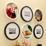 Cornice per foto rotonda appesa al muro Regali creativi Decorazione per la casa Portafoto a base di legno, 10 inch, 7 inch