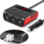 Accendisigari per auto TR12 100W One Drag Three con display della tensione di commutazione 4USB Accendisigari per auto, TR12 (Black), TR12