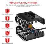 Accendisigari per auto TR12 100W One Drag Three con display della tensione di commutazione 4USB Accendisigari per auto, TR12 (Black), TR12
