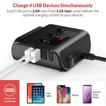 Accendisigari per auto TR12 100W One Drag Three con display della tensione di commutazione 4USB Accendisigari per auto, TR12 (Black), TR12