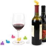 Tappo per vino rosso a spirale sigillato in silicone da 7 pezzi + set di piedini per tazza, consegna colore casuale, 7 PCS Cartoon Shape