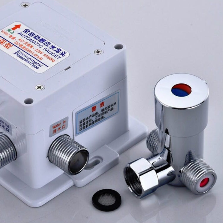 Valvola a tre vie a temperatura regolabile in ottone Interruttore miscelatore acqua calda e fredda Rubinetto a induzione in ottone, Three-way Valve