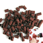 100 pezzi di accessori per smerigliatrice elettrica per nail art Anello di carta vetrata Anello di panno di sabbia Anello di macinazione, 80#, 120#, 180#