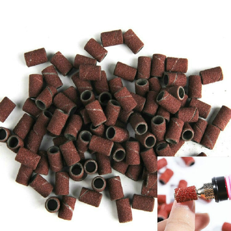 100 pezzi di accessori per smerigliatrice elettrica per nail art Anello di carta vetrata Anello di panno di sabbia Anello di macinazione, 80#, 120#, 180#