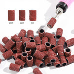 100 pezzi di accessori per smerigliatrice elettrica per nail art Anello di carta vetrata Anello di panno di sabbia Anello di macinazione, 80#, 120#, 180#