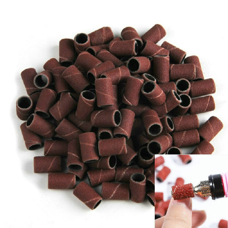 100 pezzi di accessori per smerigliatrice elettrica per nail art Anello di carta vetrata Anello di panno di sabbia Anello di macinazione, 80#, 120#, 180#