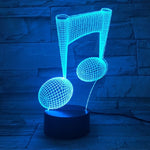Nota musicale 3D Visual Light Touch Lampada da tavolo decorativa cambiante colorata Luce notturna a LED