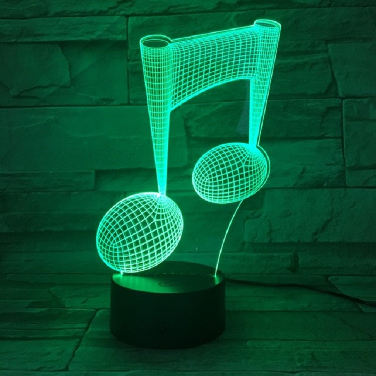 Nota musicale 3D Visual Light Touch Lampada da tavolo decorativa cambiante colorata Luce notturna a LED