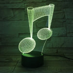 Nota musicale 3D Visual Light Touch Lampada da tavolo decorativa cambiante colorata Luce notturna a LED