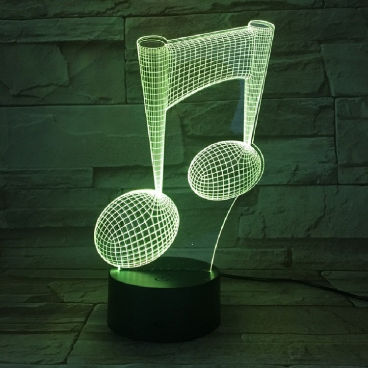 Nota musicale 3D Visual Light Touch Lampada da tavolo decorativa cambiante colorata Luce notturna a LED