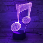 Nota musicale 3D Visual Light Touch Lampada da tavolo decorativa cambiante colorata Luce notturna a LED
