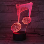 Nota musicale 3D Visual Light Touch Lampada da tavolo decorativa cambiante colorata Luce notturna a LED