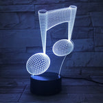 Nota musicale 3D Visual Light Touch Lampada da tavolo decorativa cambiante colorata Luce notturna a LED