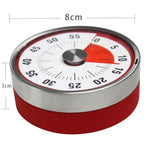 Timer da cucina Conto alla rovescia con timer magnetico in acciaio inossidabile, 8cm Red, 6cm Black
