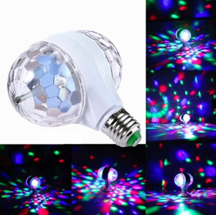 E27 6W LED a doppia testa lampadina colorata rotante lampada di proiezione laser con luce scenica a sfera magica E27