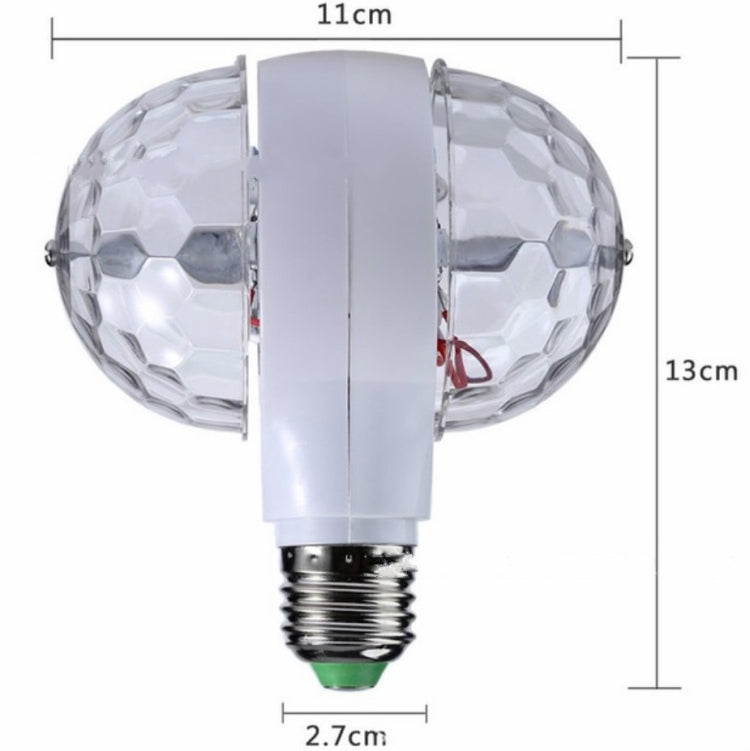 E27 6W LED a doppia testa lampadina colorata rotante lampada di proiezione laser con luce scenica a sfera magica E27