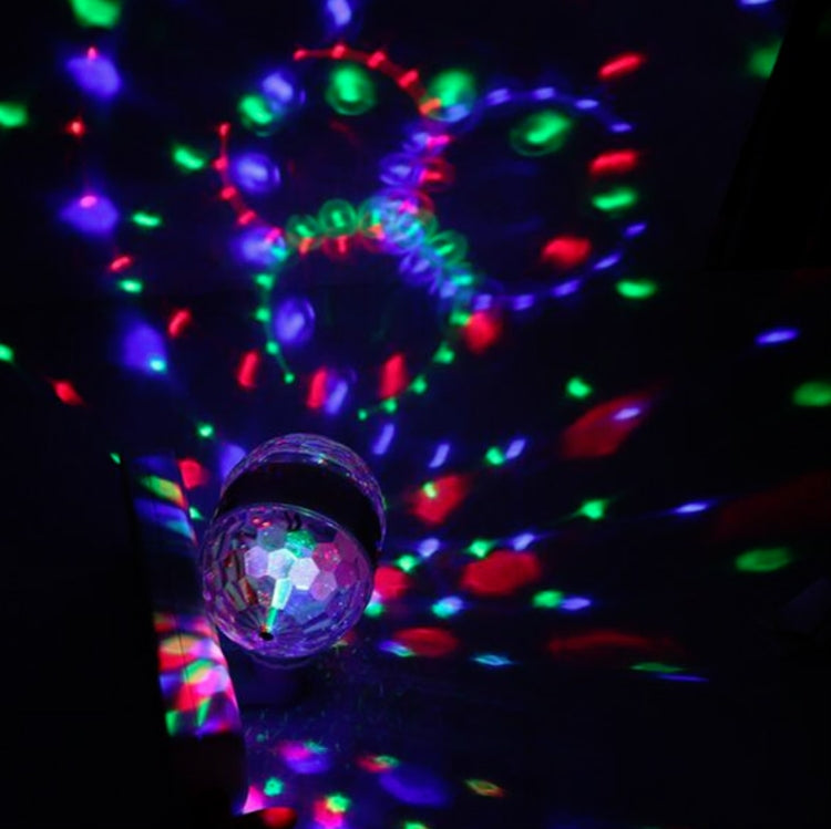 E27 6W LED a doppia testa lampadina colorata rotante lampada di proiezione laser con luce scenica a sfera magica E27