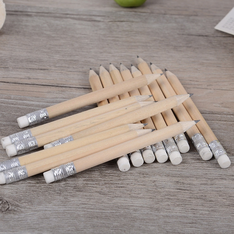 12 pezzi di matita appuntita, rotonda, per scrivere, cancelleria per studenti in legno con gomma, HB