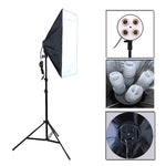 Kit Softbox per studio fotografico (portalampada a quattro prese + Softbox per illuminazione flash 50 X 70 cm + supporto luce da 2 m)