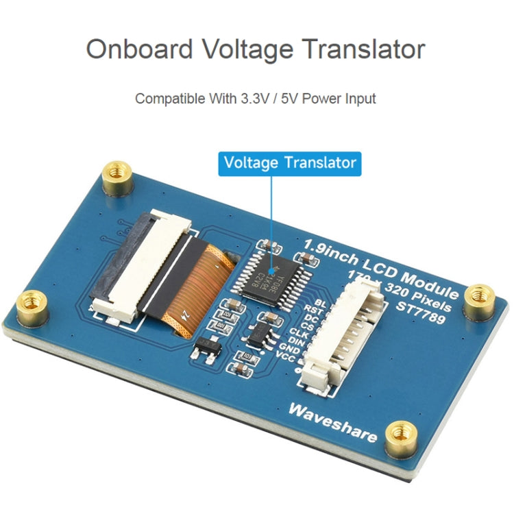 Modulo display LCD Waveshare da 1,9 pollici 262K colori 170x320 per Raspberry Pi Pico, interfaccia SPI, 23822, 1.9 inch