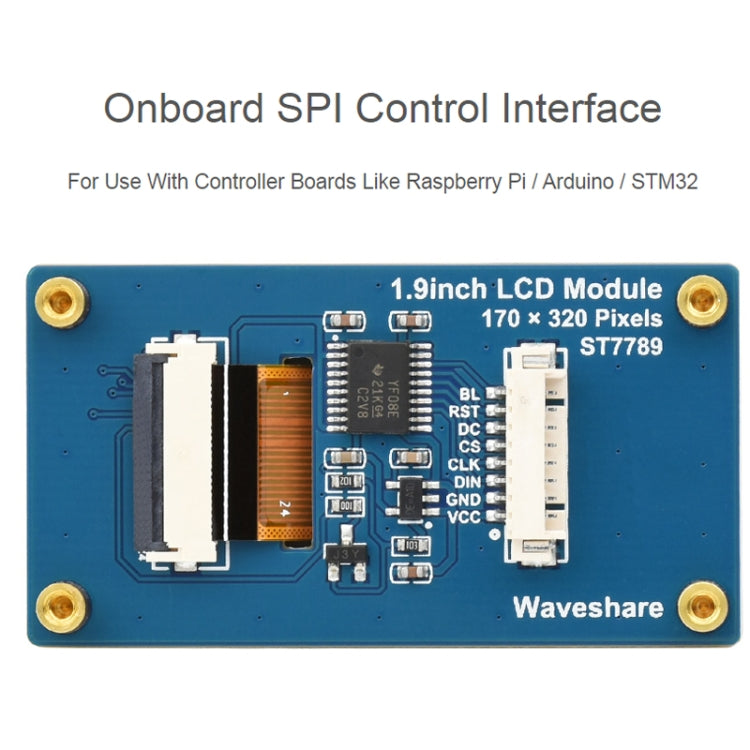 Modulo display LCD Waveshare da 1,9 pollici 262K colori 170x320 per Raspberry Pi Pico, interfaccia SPI, 23822, 1.9 inch