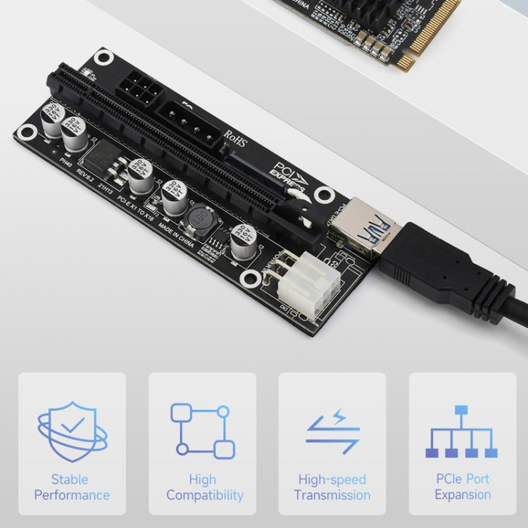 Espansione Waveshare da PCIe X1 a PCIe X16, da utilizzare con l'espansore da M.2 a PCIe a 4 canali, 24003, PCIe X1 to PCIe X16 Expander