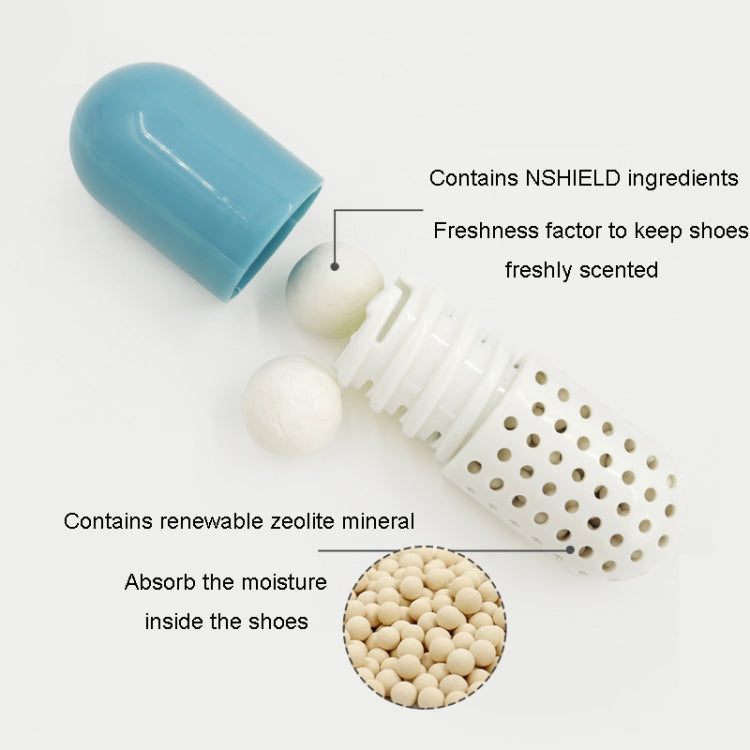 Deodorante per scarpe multifunzionale creativo a forma di capsula, essiccante a prova di umidità e muffa